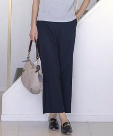 J.PRESS LADIES L 【セットアップ対応・洗える・撥水・防汚】コットンFITTYシャーク ワイド アンクル パンツ