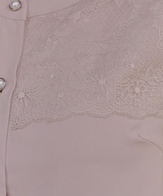 Tiaclasse L 【洗える】フレンチスリーブレースブラウス