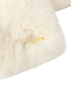 MOONBAT 【大人百花1月号掲載】FURLA フェイクファーマフラー ベルト差し込み ファーティペット ロゴプレート付