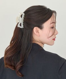 Phoebe マーブルカラーバンスクリップ　ホワイト