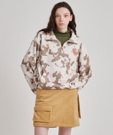 PW CIRCULUS 【WOMEN】ピント柄 ハーフジップ スウェット