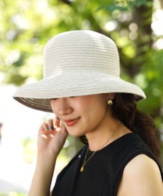 石田製帽 美濃和紙xコットンブレード　ウォッシャブルカサブランカ