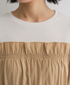 Green Parks ラメリブペプラムドッキングワンピース