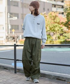 WEGO 【ユニセックス着用ITEM/MLサイズ展開/裏起毛】ショートドロストヘンリーネックプルオーバー