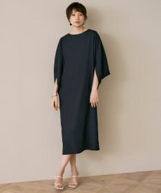 ICB L 【UVケア・接触冷感・速乾・防シワ・洗える】FluidBackSatinドルマンスリーブワンピース