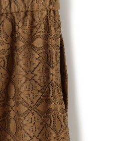 ICB L 【洗える】タイルパターンレース ワイドストレートパンツ