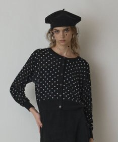 GRACE CONTINENTAL ドットフロッキーニットカーディガン