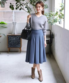 Tiaclasse 大人上品なウール調タックフレアスカート