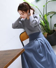 Tiaclasse 大人上品なウール調タックフレアスカート