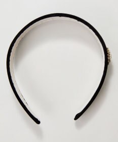 Phoebe 【生産終了】クラッシービジューカチューシャ　ブラック/ベロア