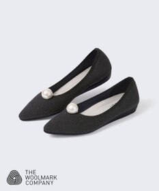 steppi 【洗える/防臭】パール付 メリノウール ポインテッドパンプス