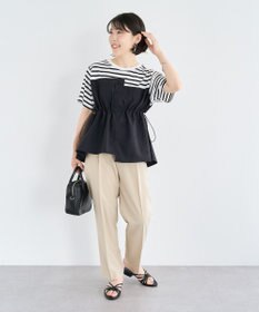 Green Parks きれいシルエット麻調パンツ（テーパード）