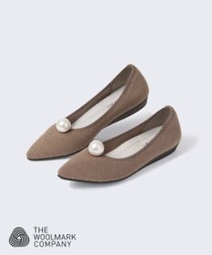 steppi 【洗える/防臭】パール付 メリノウール ポインテッドパンプス