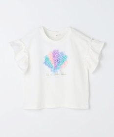 ANY KIDS 【綿100%】ひんやり フリル袖 もしゃもしゃTシャツ