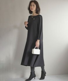 組曲 L ラメジャカード ボートネックワンピース