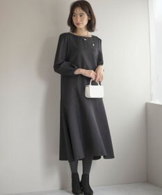 組曲 L ラメジャカード ボートネックワンピース