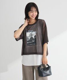 Green Parks アソートロゴ半袖シアーニットプルオーバー