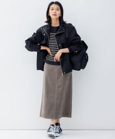 23区 【洗える】23区DENIM ベルベットストレッチ Aライン スカート