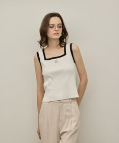 GRACE CONTINENTAL バイカラーリブニットノースリーブ