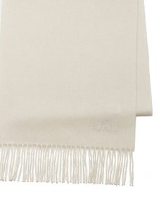 MOONBAT FURLA(フルラ）カシミヤ100％ 無地 マフラー ロゴ刺繍 手洗いOK