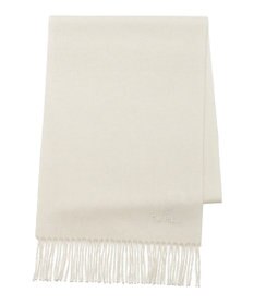 MOONBAT FURLA(フルラ）カシミヤ100％ 無地 マフラー ロゴ刺繍 手洗いOK