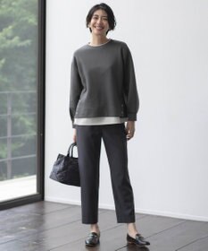 J.PRESS LADIES 【洗える】PLAIN WEAVE トロ  テーパード パンツ