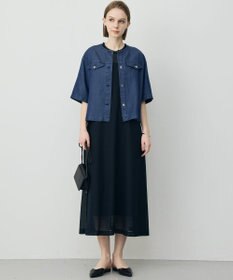 ICB L ナチュラルソフトデニム クロップドジャケット