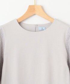 組曲 【洗える】レリーフスリーブジャージー カットソー