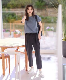 ANY 【ウエストゴム/ストレッチ/セットアップ可】イージィケアストレッチテーパードパンツ