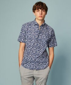 JOSEPH ABBOUD 【清涼感】テクスチャライズドライ フラワーエアリノ シャツ