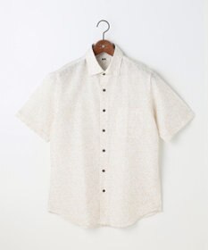 JOSEPH ABBOUD 【キングサイズ・清涼・リネンブレンド】コットンリネン ボイルフラワープリント 半袖シャツ