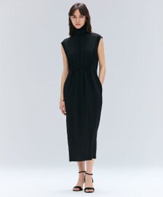 BEIGE， 【洗える】FLEUR / ニットコンビハイネックノースリーブドレス