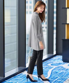 Tiaclasse 【洗える】袖ケーブルニットチュニック