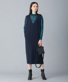 ICB 【洗える】ラメシアー モックネックニット