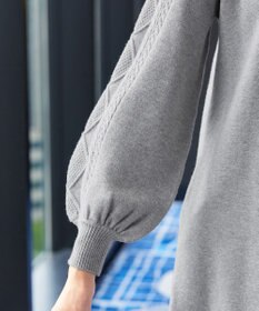 Tiaclasse 【洗える】袖ケーブルニットチュニック