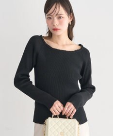 earth music&ecology 【予約】レーストリムリブニットプルオーバー