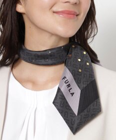 MOONBAT FURLA(フルラ)シルクツイル アーチロゴ スカーフ 65cm×65cm
