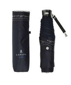MOONBAT 【一級遮光/晴雨兼用】LANVIN en Bleu (ランバン オン ブルー)  折りたたみ日傘 ラメ刺繍 ピコレース