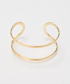 Phoebe 【金属アレルギー対応】2ラインテクスチャーワイドカフバングル　ゴールド/ニッケルフリー