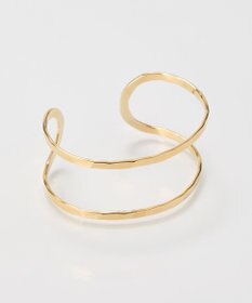 Phoebe 【金属アレルギー対応】2ラインテクスチャーワイドカフバングル　ゴールド/ニッケルフリー