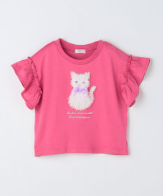 ANY KIDS 【綿100%】ひんやり フリル袖 もしゃもしゃTシャツ