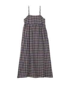 earth music&ecology シャーリングラメチェックキャミワンピース