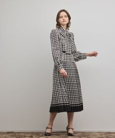 GRACE CONTINENTAL バイカラーチェックプリントワンピース