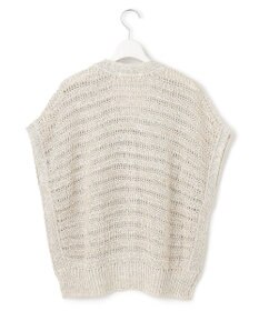 23区 【洗える】テープミックススカシ ドルマン ニットベスト