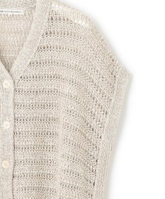 23区 L 【洗える】テープミックススカシ ドルマン ニットベスト