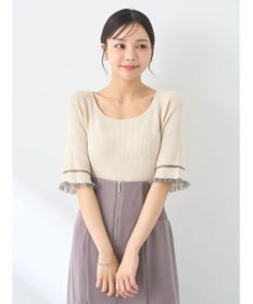 earth music&ecology ポイントシアーフリルニットプルオーバー