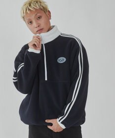 WEGO フリース　ワンポイントハーフZIPプルオーバー