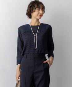 23区 カットジャカードコンビ シアー ブラウス