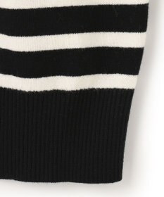 23区 L 【CLASSY.12月号掲載】セミウーステッドウール 肩ボタン ボーダー ニット