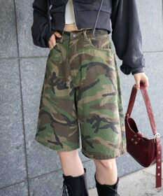 WEGO 【新色追加】ヴィンテージウォッシュデニムハーフパンツ